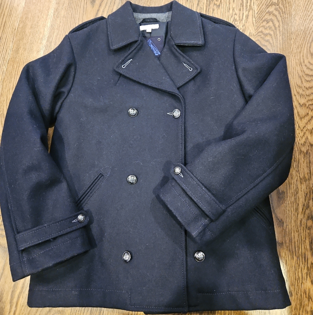 Jacadi PARIS WOOL Peacoat JACKET outerwear Size 12A Kids Boy FRENCH